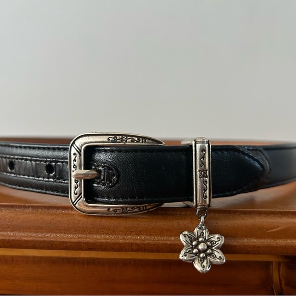 Brighton Black Belt with Flower Charm dangling. - Picture 1 of 7